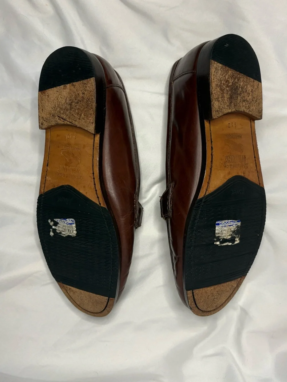 Bass Leather Penny Loafers in Mahogany Brown